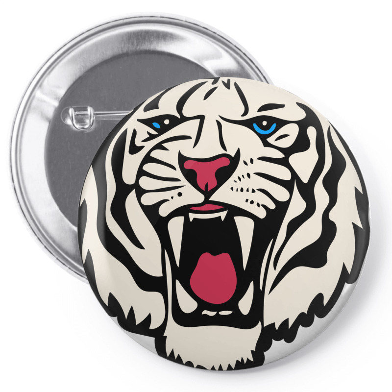 White Tiger Roar   White Tiger Pin-back Button | Artistshot