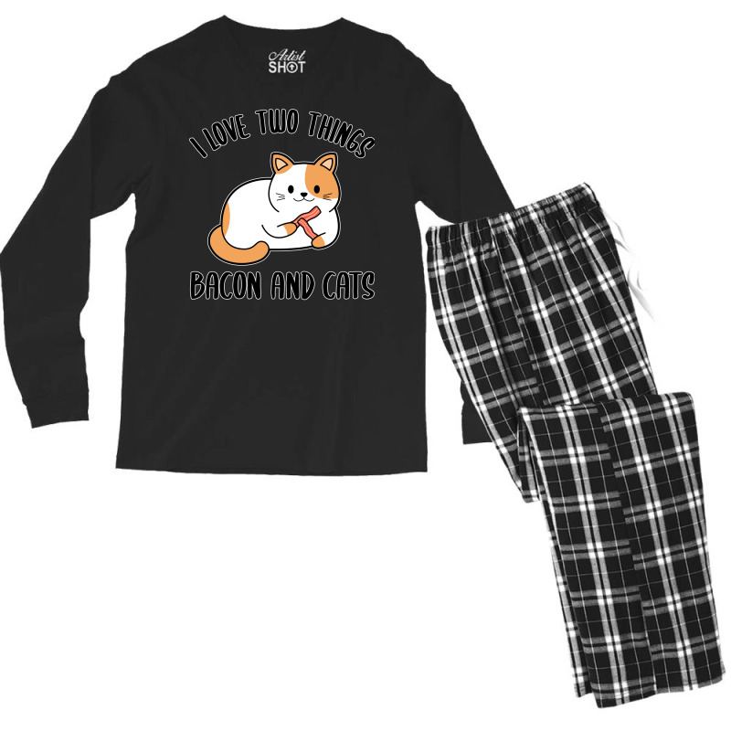 Funny Bacon Day Gift Red Men's Long Sleeve Pajama Set | Artistshot