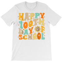 Teacher Kids Retro Groovy 100 Days Happy 100th Day T-shirt | Artistshot