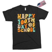 Teacher Kids Retro Groovy 100 Days Happy 100th Day Exclusive T-shirt | Artistshot