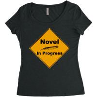 Caution Novel In Progress Aesthetic Women's Triblend Scoop T-shirt | Artistshot