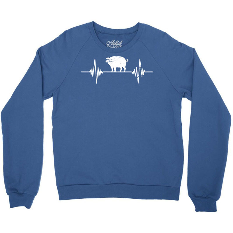 Heartbeat Pig Yellow Crewneck Sweatshirt | Artistshot