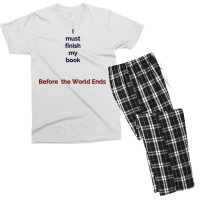 Finish Your Book Before The World Ends Yellow Men's T-shirt Pajama Set | Artistshot