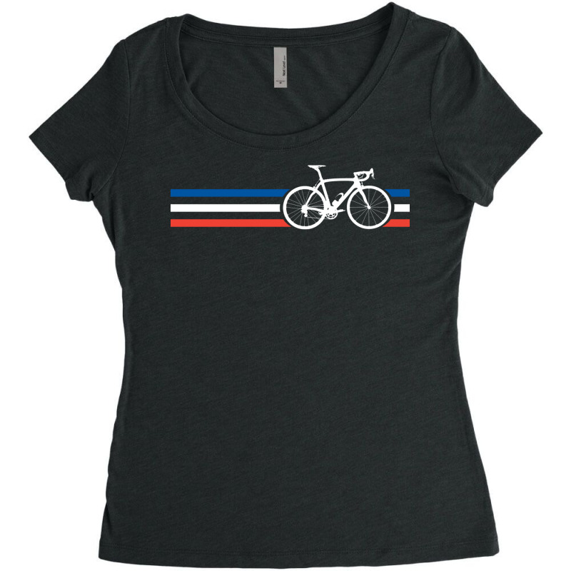 Bike Stripes French National Road Race V2 Women's Triblend Scoop T-shirt by derasnelton5 | Artistshot