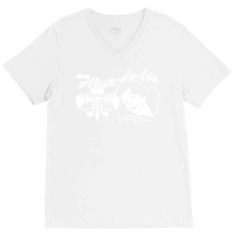 Fleur De Lis (white Print) V-neck Tee | Artistshot