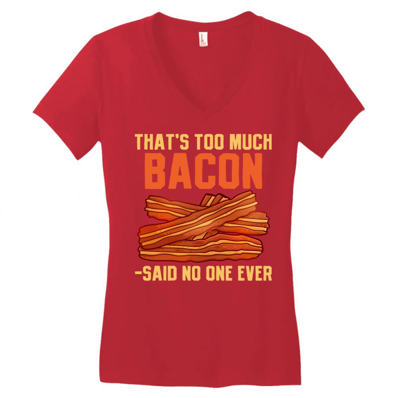 Bacon Pork Strips Foodie Bacon Lover Yellow Women's V-Neck T-Shirt by hamdanzangei | Artistshot