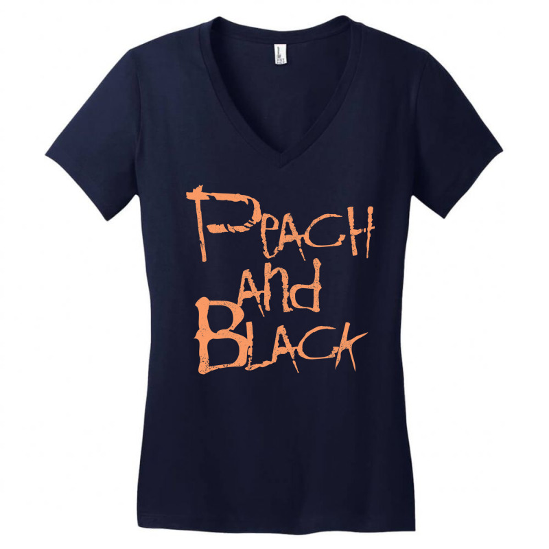 Peach And Black [worn Look] Women's V-Neck T-Shirt by callisborcukd | Artistshot