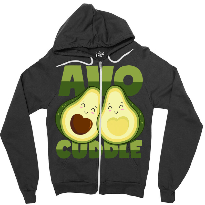 Avocado Hug Pun Cuddling Avocuddle Girl Zipper Hoodie | Artistshot