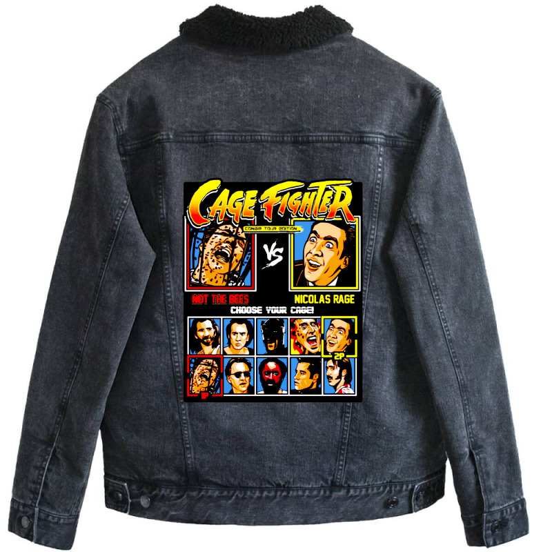 Nicolas Cage Fighter   Conair Tour Edition Unisex Sherpa-lined Denim Jacket | Artistshot