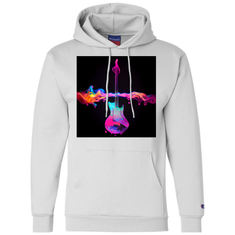 Radioactive Guitar On Colors Champion Hoodie by callisborcukd | Artistshot