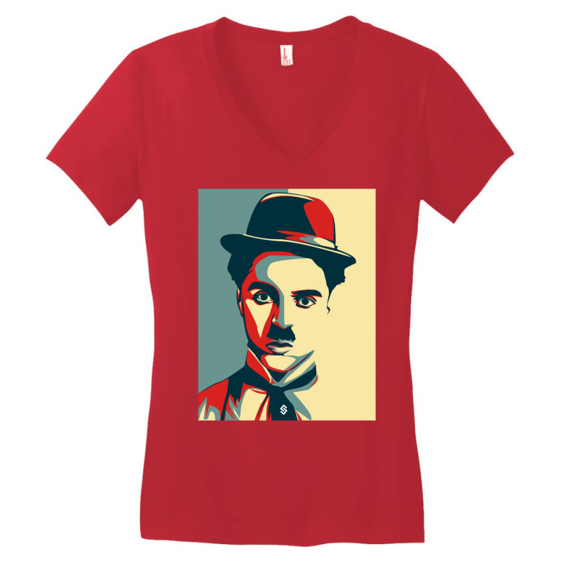 Charlie Chaplin Women's V-Neck T-Shirt by bouzoshadzirh | Artistshot