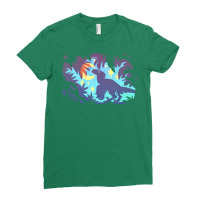 Stargazing Dino (blue Variant) Ladies Fitted T-shirt | Artistshot