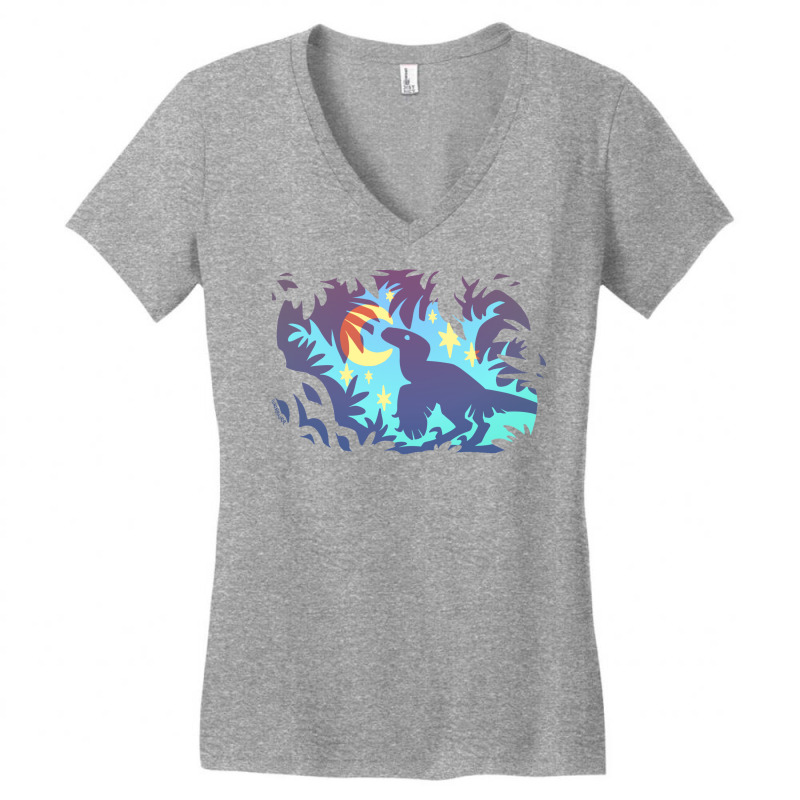 Stargazing Dino (blue Variant) Women's V-Neck T-Shirt by otargroskyi | Artistshot