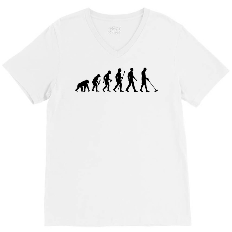 Funny Metal Detecting Evolution V-Neck Tee by krasoncronand | Artistshot