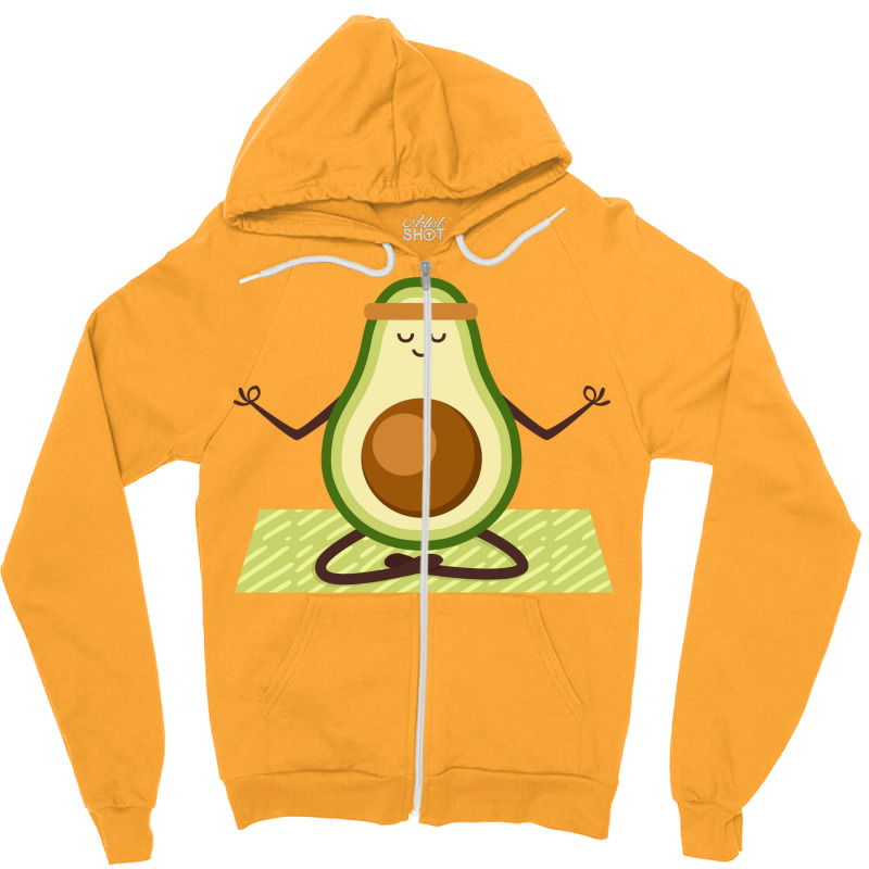 Avocado Yoga Girl Zipper Hoodie | Artistshot