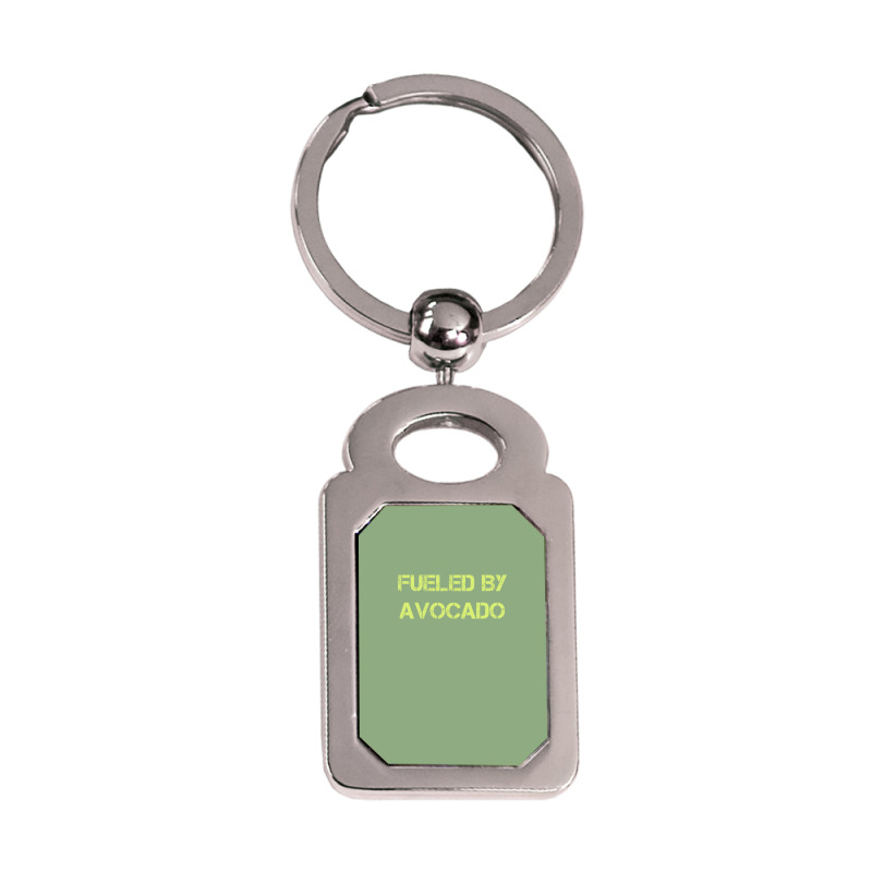 Fueled By Avocado For Avocado Lovers Silver Rectangle Keychain | Artistshot