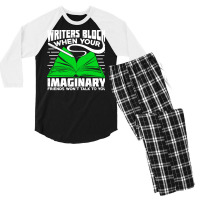 Writers Block Book Author Novelist Gift Cool Men's 3/4 Sleeve Pajama Set | Artistshot