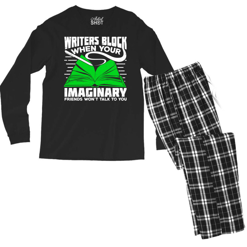 Writers Block Book Author Novelist Gift Cool Men's Long Sleeve Pajama Set by otnoscleder8 | Artistshot