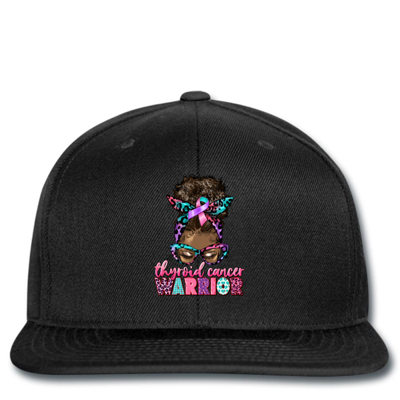 Thyroid Cancer Warrior Afro Messy Bun Printed Hat | Artistshot