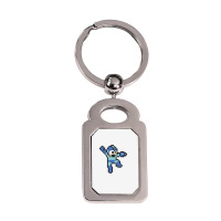 Megaman Jump'n Shoot Silver Rectangle Keychain | Artistshot