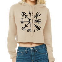 Viking Compass Vegvisir Cropped Hoodie | Artistshot