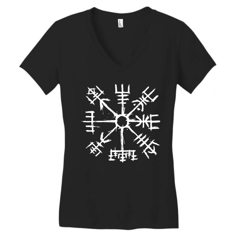 Viking Compass Vegvisir Women's V-Neck T-Shirt by jennifer Shop | Artistshot