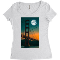 Moon Bridge 2 Women's Triblend Scoop T-shirt | Artistshot