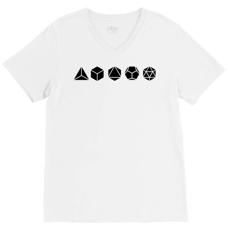 Platonic Solids   Building Blocks Of Life   Mathem V-neck Tee | Artistshot