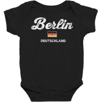 Berlin Germany T Shirt Vintage Sports Script Deuts Baby Bodysuit | Artistshot