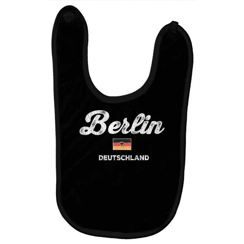 Berlin Germany T Shirt Vintage Sports Script Deuts Baby Bibs | Artistshot