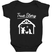 Christmas Manger Nativity Scene True Story Wise Baby Bodysuit | Artistshot