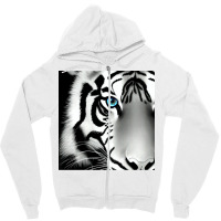 Black And White Tiger Zipper Hoodie | Artistshot