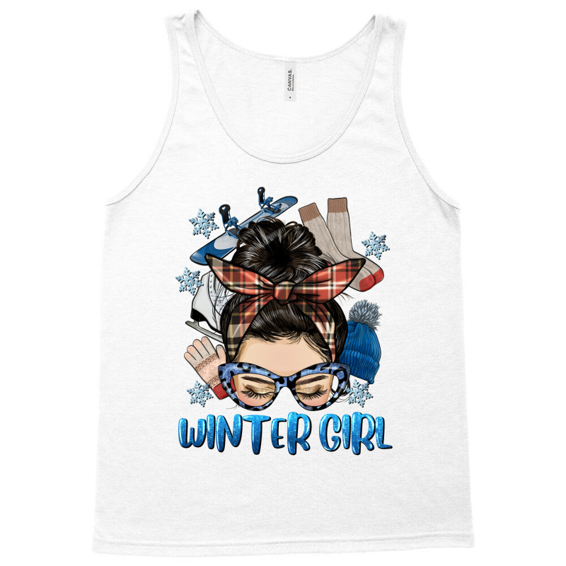 Messy Bun Winter Girl Tank Top by HRA Design Shop | Artistshot