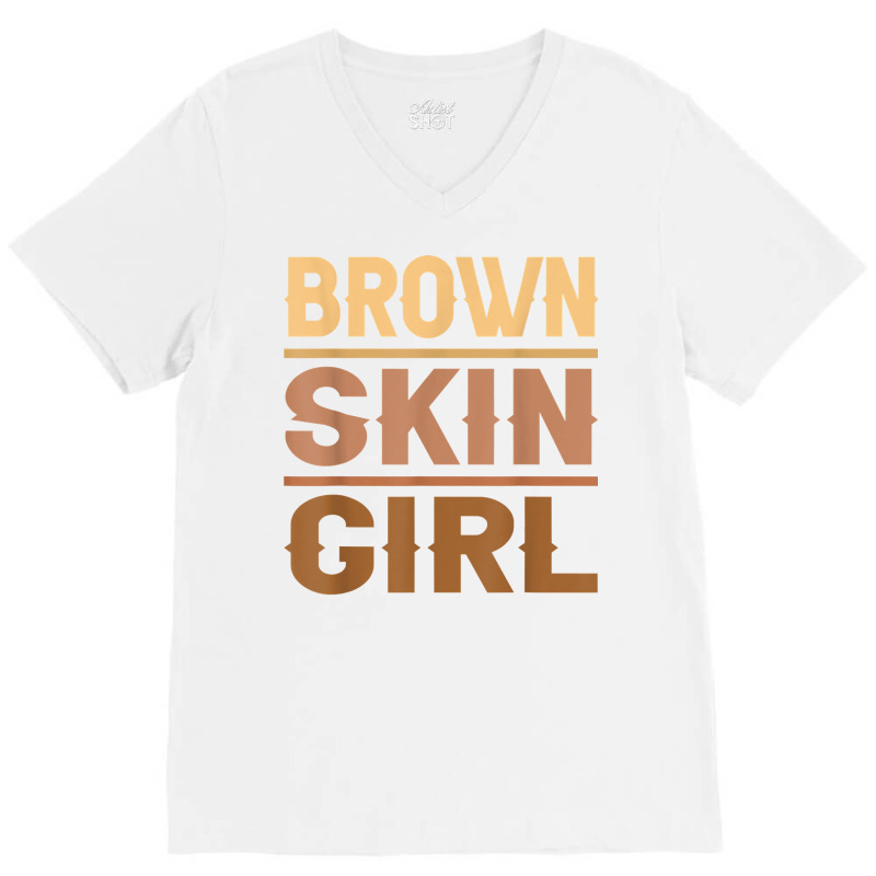 Black Melanin Queen Magic Brown Skin Girl Juneteen V-neck Tee | Artistshot