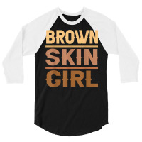 Black Melanin Queen Magic Brown Skin Girl Juneteen 3/4 Sleeve Shirt | Artistshot