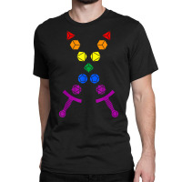 Crossing Polyhedral Dice Swords In Rainbow Lgbt Pr Classic T-shirt | Artistshot