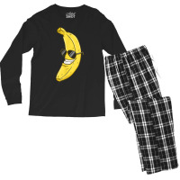 Banana Sunglasses Smiling Face Fruit Lover T Shirt Men's Long Sleeve Pajama Set | Artistshot