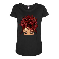 Afro Light Skin Red Hair Messy Bun Maternity Scoop Neck T-shirt | Artistshot