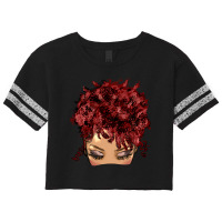 Afro Light Skin Red Hair Messy Bun Scorecard Crop Tee | Artistshot