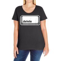 Delete Button Computer Key Halloween Group Costume Ladies Curvy T-shirt | Artistshot