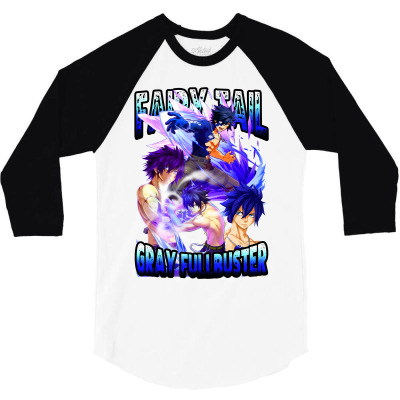 Fairy Tail Gray Fullbuster 3/4 Sleeve Shirt Designed By Rayya