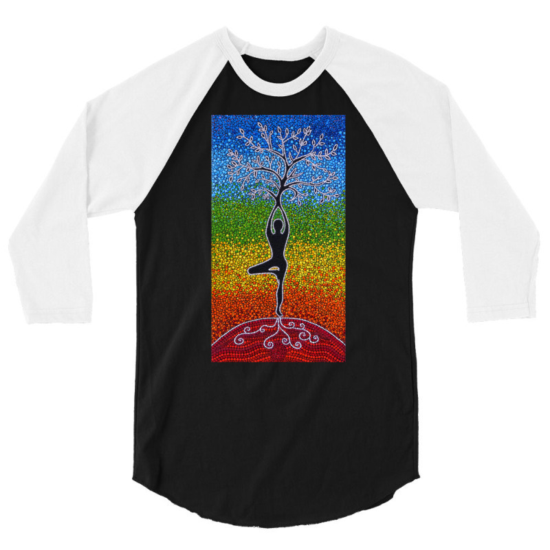 Yoga Tree Of Life Vintage Girl Meditation Yoga Lov 3/4 Sleeve Shirt by cuaylaaarzoa | Artistshot