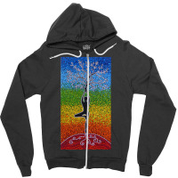 Yoga Tree Of Life Vintage Girl Meditation Yoga Lov Zipper Hoodie | Artistshot