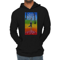 Yoga Tree Of Life Vintage Girl Meditation Yoga Lov Lightweight Hoodie | Artistshot