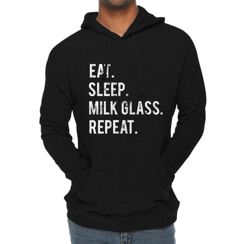 Hot Trend Eat Sleep Milk Glass Repeat Lightweight Hoodie by lethithu856 | Artistshot