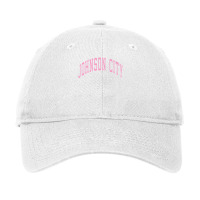 Johnson City Tennessee Tn Varsity Style Pink Text Adjustable Cap | Artistshot