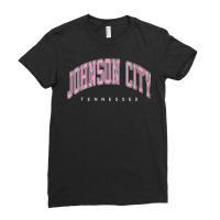 Johnson City Tennessee Tn Varsity Style Pink Text Ladies Fitted T-shirt | Artistshot