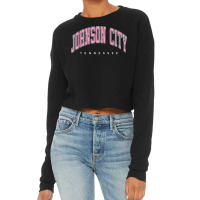 Johnson City Tennessee Tn Varsity Style Pink Text Cropped Sweater | Artistshot