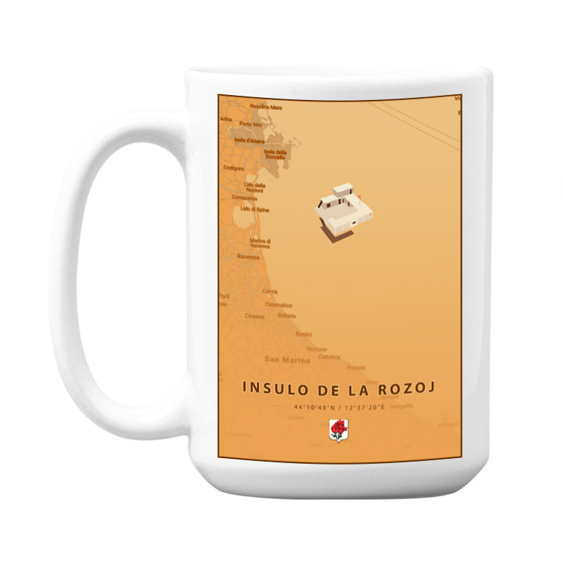 Trending Insulo De La Rozoj Map 15 Oz Coffee Mug | Artistshot