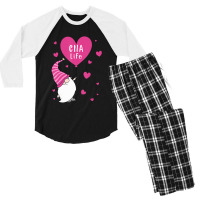 Cna Life Valentine Gnome Nurse Valentines Day Men's 3/4 Sleeve Pajama Set | Artistshot